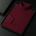 thumbnail image 4 of Miluxas Men's Mock Turtleneck Ribbed Knit Pullover Sweater Casual Lightweight Slim fit Dress Sweater Red, 4 of 7