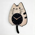 thumbnail image 6 of ITIGOITIE Cat Wagging Tail Wall Clock, Wooden Cartoon, Mute, Kids Room/Bedroom Creative Decorative, 6 of 6