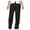 Black, variant on Lmnyox Dressy Casual Cotton Linen Pants for Women Straight Leg Pleated Trousers Fall Office Work Pants
