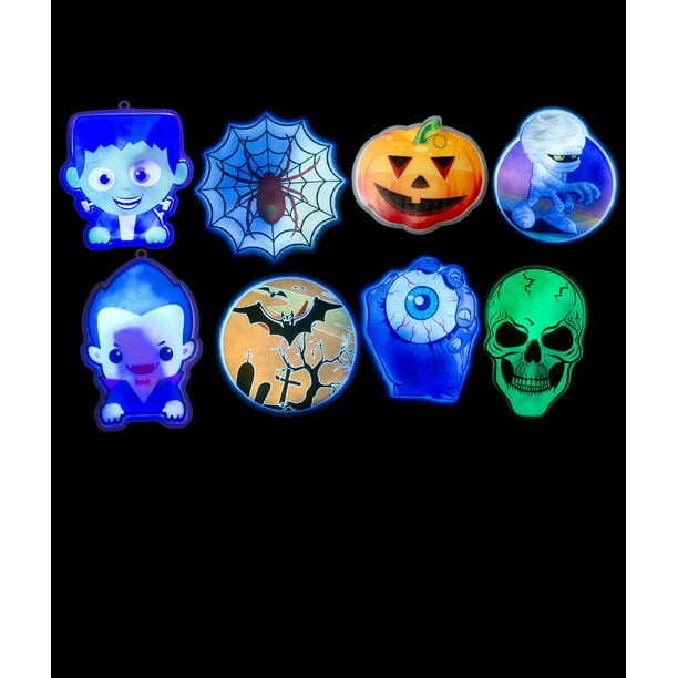 Fun Central (AU488) 80 pcs Assorted Glow Sticker Halloween, Glow in the