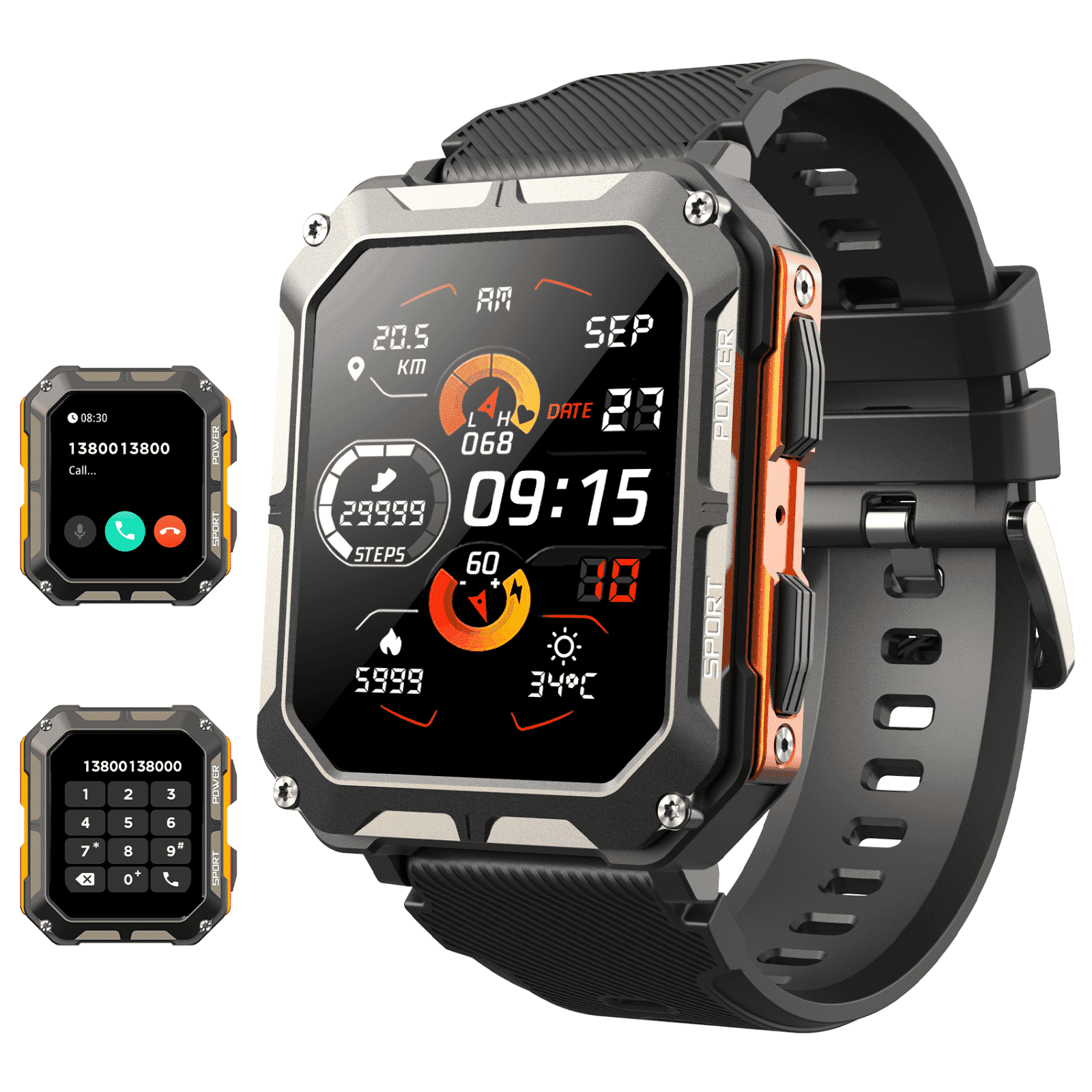 BLACKVIEW W60 SMARTWATCH Militare Uomo Fitness Chiamate BT Orologio Intelligente EUR 34,90