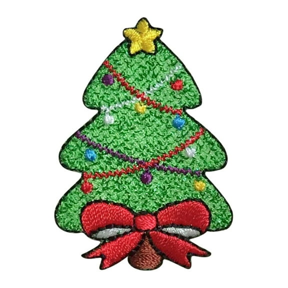 Christmas Tree - Shimmery Green - Iron on Applique/Embroidered Patch