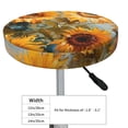 thumbnail image 4 of Balery Sunflower Field Art Fundas de asiento para taburete de bar redondo de tela de terciopelo ajustables que protegen de arañazos y manchas para sillas de 14 a 17 pulgadas.-14 inch, 4 of 7