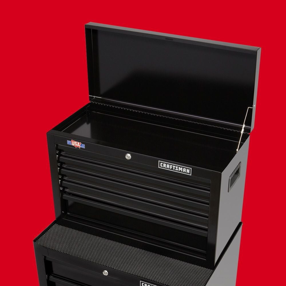 CRAFTSMAN 112521 26 Wide 5-Drawer Standard-Duty Top Chest - Black