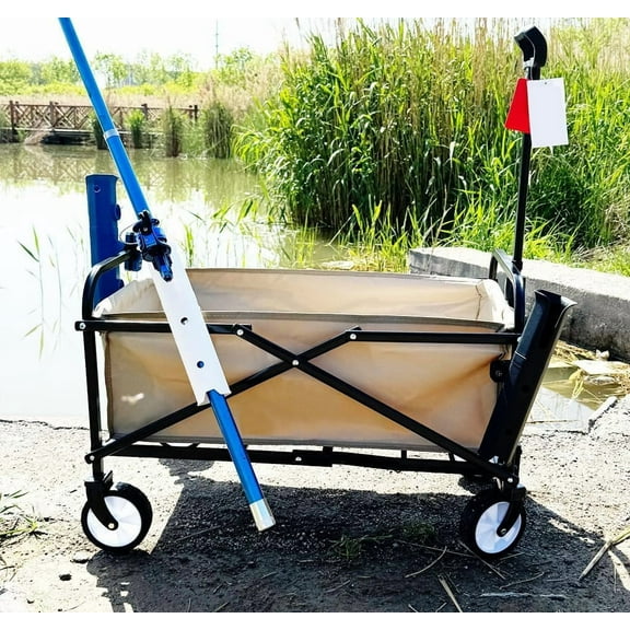 Fishing Rod Holder for Folding Wagon Carts Garden Carts - No Drilling Required