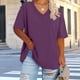 thumbnail image 5 of Auralook Womens V Neck Solid Plus Size T Shirts Oversized Loose Fit Short Sleeve Tops Casual Summer Vacation 2026, 5 of 7