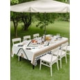 thumbnail image 4 of Outdoor Tablecloth with Umbrella Hole for Patio/Picnic/Party/Camping, Beige Boho Waterproof Table Cloth Rectangle Table Cover Washable, Vintage Ethnic Tribe Abstract Art Retro (60"x 102"), 4 of 8
