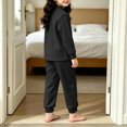 thumbnail image 5 of Cethrio Girls Pajama Sets, Fall Winter Long Sleeve Comfortable 2 Piece Thermal Underwear Sets Size 5-6 Years Black, 5 of 5
