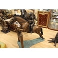 thumbnail image 3 of Nifao Jockey and Horse Jump a Fence Bronze Statue – Garden Outdoor Decor Sculpture, 60"L x 30"W x 51"H, 3 of 13