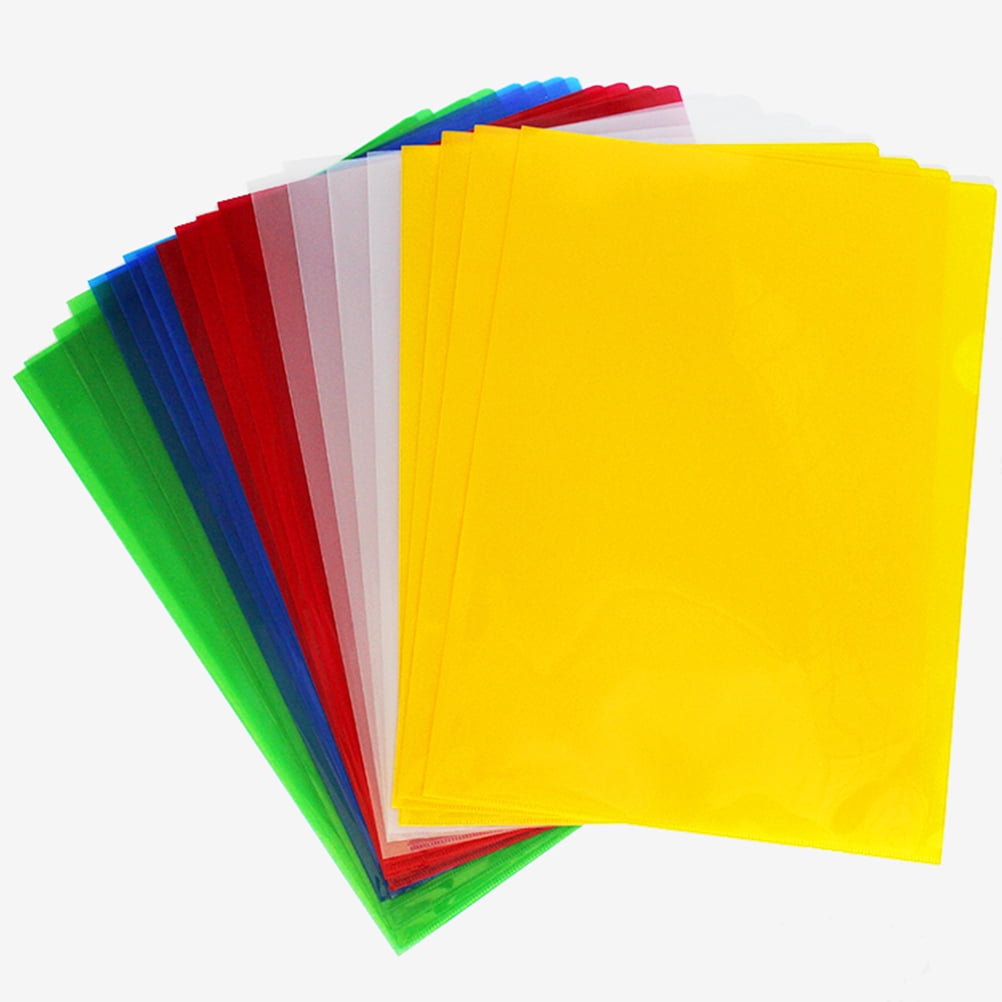 A4 Plastic Stud Document Wallets Files Folders Filing School Office Assorted NEW 