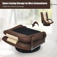 thumbnail image 5 of GOFLAME Swivel Gaming Floor Chair, 360 Degree Folding Chair with Adjustable 6-Position Backrest and Armrest, Lazy Sofa Lounger for TV, Reading, Playing Video Games (Brown/Beige), 5 of 9