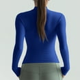 thumbnail image 4 of Womens Slim Fitted Mock Turtleneck Tops Long Sleeve Lightweight Base Layer Shirts Blue M, 4 of 5