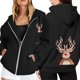 thumbnail image 1 of WILLBEST Sudadera Deportiva para Mujer, Modelo 2025, con Estampado Navideño, Cremallera, Manga Larga, Bolsillo y Cordón Ajustable X-Grande, 1 of 8