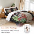 thumbnail image 7 of Merry Christmas Red Truck Bedding Duvet Cover Set Queen 4 Pieces Vintage Green Plaid Gift Snowflake Black Bedding Set with Zipper Closure,1 Comforter Cover 90x92 Inches 1 Flat Sheet & 2 Pillow Cases, 7 of 7