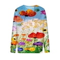 thumbnail image 4 of Nouveaux Hauts pour Femmes 2023 Mode Dames Chandail en Molleton à Manches Longues Col Rond Imprimé Blouse Pull-Over Coupe Décontractée Chandail en Molleton Oversize pour Femmes, 4 of 5