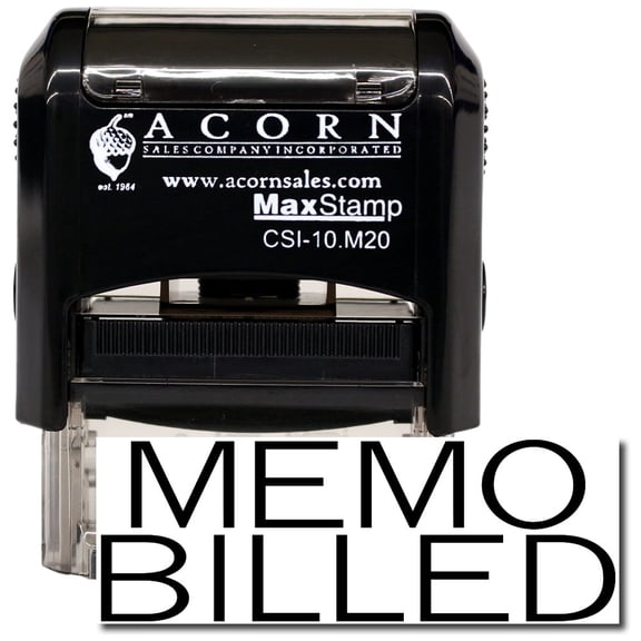 Self-Inking Memo Billed Stamp with Orange Ink