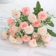 thumbnail image 4 of Advancent Flores de clavel artificiales de seda blanca, decoración de boda para el hogar, otoño, ramo grande de alta calidad, flores falsas de Type6 NO6, 4 of 6