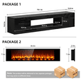 thumbnail image 4 of Flictozena 70" Floating TV Stand with 36" Electric Fireplace, Wall Mounted Entertainment Center for TVs Up to 80", TV Floating Cabinet for Living Room, Black, 4 of 8