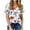 Multicolor, variant on Munlar Spring Tops For Women Shirts Floral Print V-Neck Short Sleeve Loose Blouses L