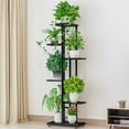 thumbnail image 1 of 6 Tier Display Shelf Flower Pots Rack Plant Stand Storage Shelving for Potted Plants Adjustable Feet Space Saver with Minimalist Design, 1 of 6