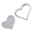 thumbnail image 2 of Wellingsale 14K White Gold Polished Love Heart Charm Pendant with Micro Pave CZ Accent, 2 of 6