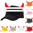 thumbnail image 3 of ZDNIXIAN Devil Horn Baseball Cap, 3D Plush Horn Decor Solid Color Adjustable Costume Hat, Lightweight Structured Crown Unisex Holiday Party Accessory, 3 of 4