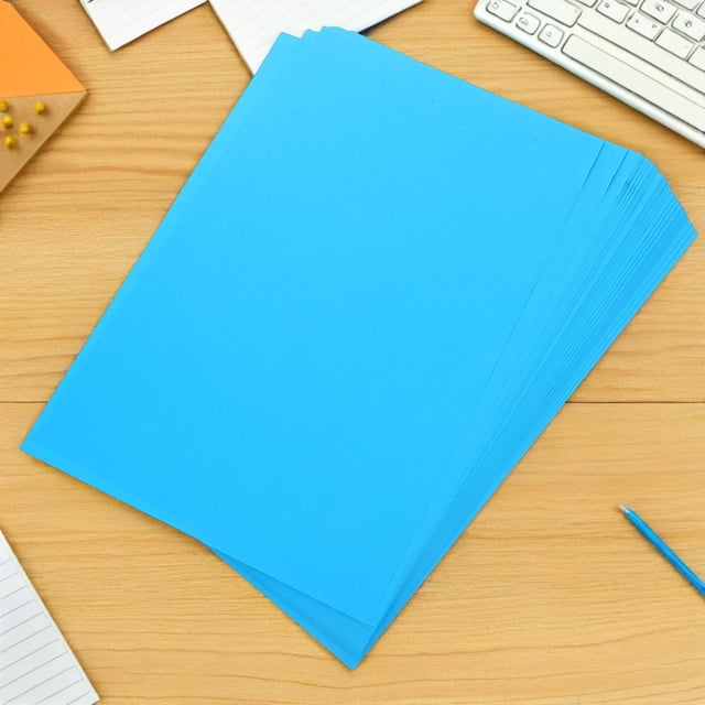 SHOWERORO 100Ud Hojas De Papel De Color Azul Con Textura Lisa Para Impresión Y Presentaciones