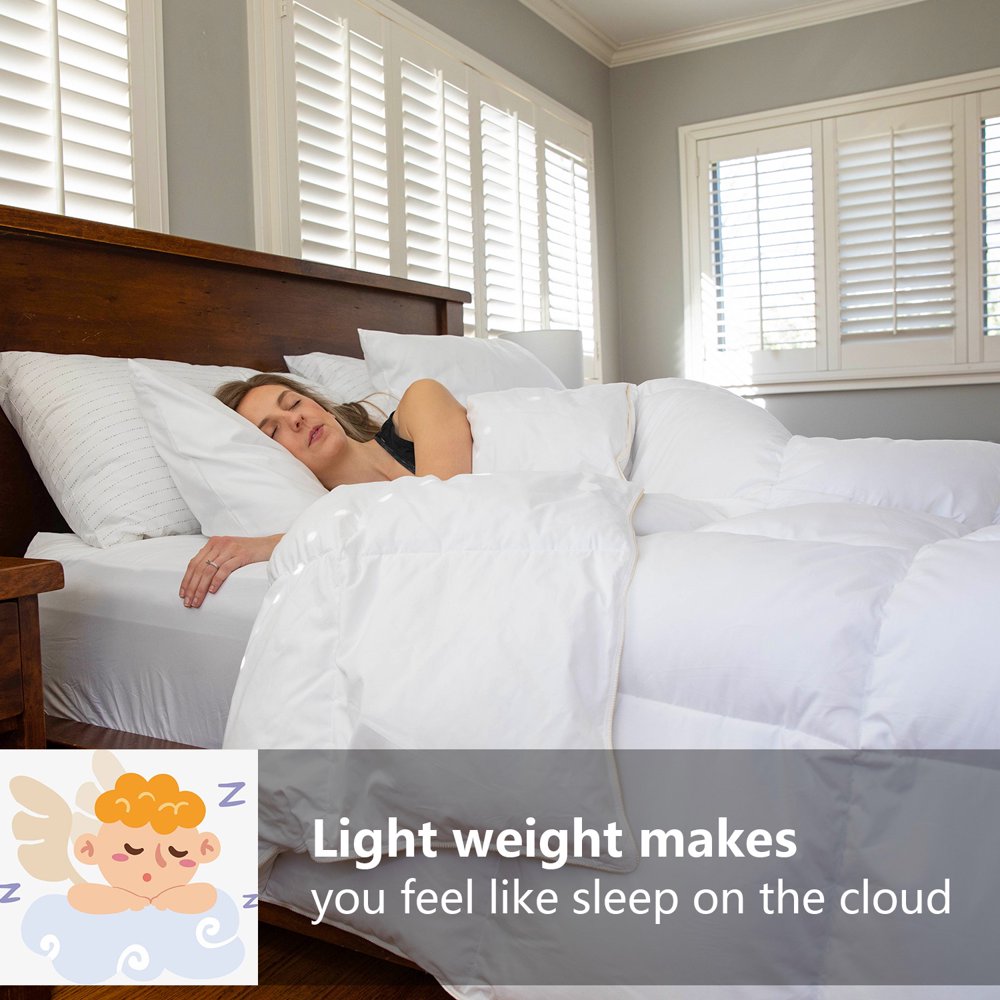 Goose Down Comforter Duvet Insert 750+ Fill Power Cotton/Poly King