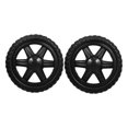 thumbnail image 5 of Masteelf 2pcs Shopping Cart Wheels Replacements Black Rubber Wheels Foldable Utility Cart Replacement Wheel Rolling Cart Parts Accessories Heavy Duty Plate Casters, 5 of 7