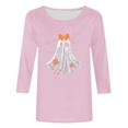 thumbnail image 4 of Enjoytime Womens 3/4 Sleeve Winter Tops Halloween Printed Round Neck Halloween Blouses Casual Loose Cute Shirts Fall Plus Size Clothing, 4 of 4