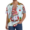 thumbnail image 7 of Lsque Funny Christmas Gnome print Men's Cuban Collar Short Sleeve Shirt Summer Beachwear Casual Button Down Fashionable Vacation Leisure Shirt-XX-Large, 7 of 7