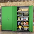 thumbnail image 2 of INTERGREAT Metal Storage Cabinet, 72" Locking Storage Cabinets with Doors and 4 Shelves, Tall Tool Storage for Garage, Steel Lockable Cabinet Metal Locker for Home Office, Black Green, 2 of 9