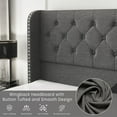 thumbnail image 4 of Breltam King Size Bed Frame with 4 Storage Drawers, Wingback Tufted Headboard, LED Lights, Light Grey Velvet Upholstered Platform Bed, No Box Spring Needed, 4 of 9