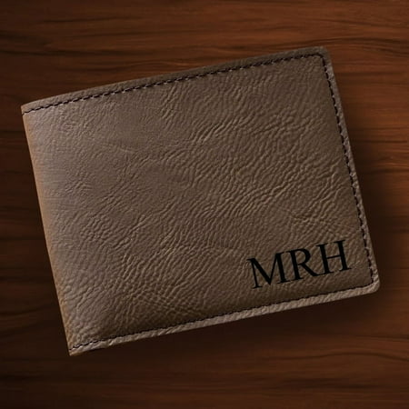Personalized Tan Leatherette Wallet