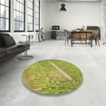 thumbnail image 3 of Ahgly Company Indoor Round Patterned Dark Yellow Green Area Rugs, 6' Round, 3 of 6