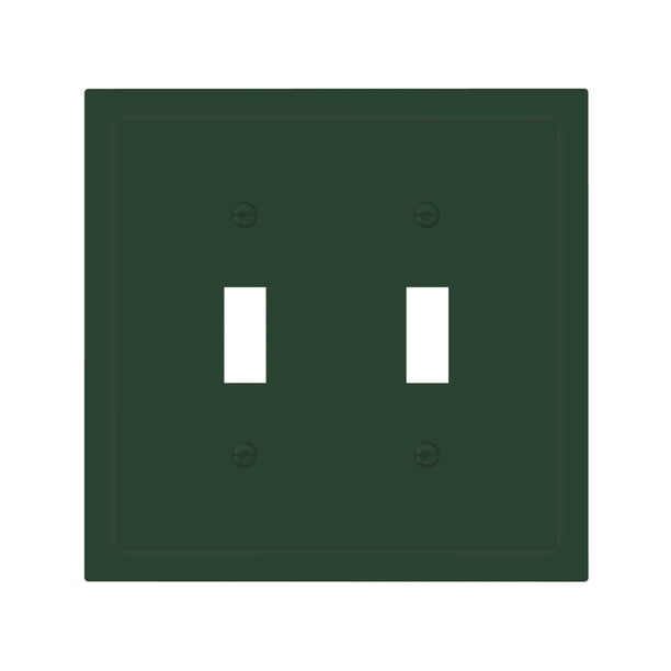 Tapa decorativa para interruptor de luz Oilbiexn verde oscuro de 2 módulos