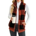 thumbnail image 1 of Innerwin Gilet Sans Manches à Fermeture Éclair pour Femme, Veste en Molleton de Travail Légère en Sherpa, Rouge Vin, G, 1 of 6