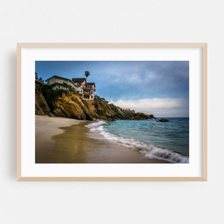 Woods Cove - Laguna Beach California Photography Oak Framed Wall Art Print 24 x 36 inches