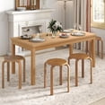 thumbnail image 4 of Songqin Stackable Bentwood Stools Set of 4, 18-Inch Height Backless Counter Chairs with Round Top, Anti-Slip Felt Pad, Portable School Stool for Dining Room, Kitchen, Classroom (Walnut), 4 of 18