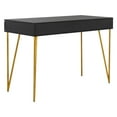 thumbnail image 3 of SAFAVIEH Pine Solid Mid-Century 2 Drawer Desk, Black/Gold, 3 of 9