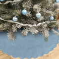 thumbnail image 4 of Guvpev Gray Blue Christmas Tree Skirt - 48" Neutral Velvet Christmas Tree Skirts Modern Scalloped Edge Xmas Decorations Minimalist Mat for Home Indoor Outdoor Xmas Holiday Party Decorations All Year, 4 of 12