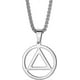 thumbnail image 2 of Necklace For Men Stainless Steel Aa Recovery Triangle Necklace Sobriety Gifts For Men, 2 of 4