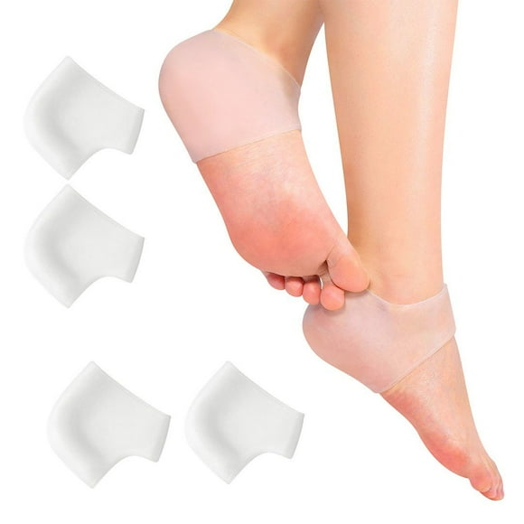 Heel Pad Silicone Heel Pad Gel Heel Protector Cover Unisex Moisturizing Heel Protector Pad (2 Pairs)