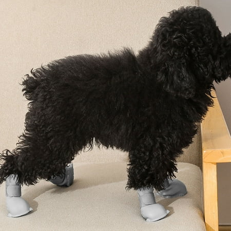 Silicone Dog Shoes Dog Boots For Small Dogs 4pcs Soft Adjustable Snow Boots Medium Dog Booties Paw Protector For Outdoor Walking Indoor Hard Floors Slip