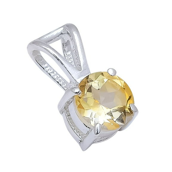 Citrine Natural Gemstone 925 Sterling Silver PendantCP-16-1