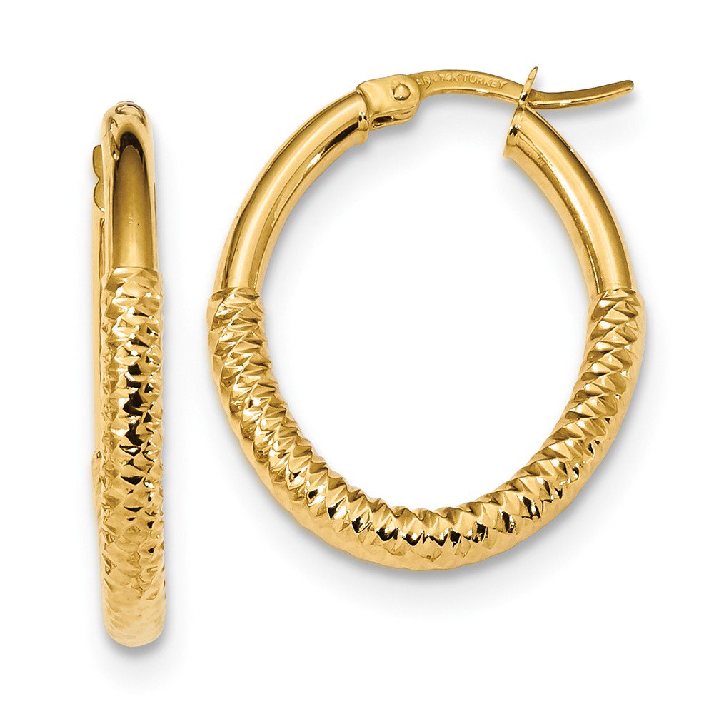 FB Jewels FB Jewels 14k Gold Polished and Textured Oval