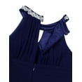 thumbnail image 6 of LiiYii Kids Girls Sleeveless Chiffon Wedding Party Flower Girl Dress Floor Length Bridesmaid Ball Navy lue 16, 6 of 6