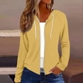 thumbnail image 2 of ZSQDM Zip Up Jackets for Women Fall Basic Lightweight Sweatshirt Print Shirts Drawstring Full Zip Hoodies Lightweight Summer Cardigan Women's Sweater Casual Tops Cropped Sweaters for Women（Xxl）, 2 of 6