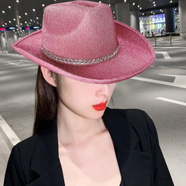 Sombrero de vaquero brillante Yinane para adultos