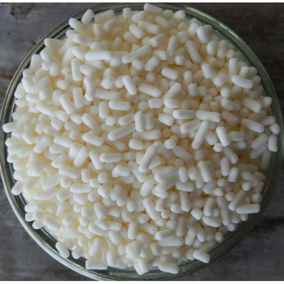 White Jimmies Decorette Confetti Sprinkles, Cake, Cookie, Donut, Cakepop Toppings, 6 oz.